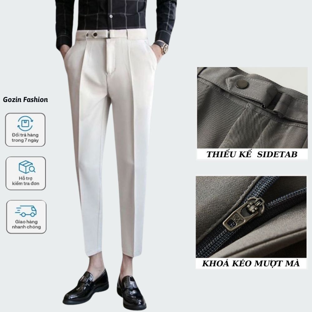 Quần tây nam GOZIN FASHION chất vải tuyết mưa ống côn co giãn dáng ôm body -JA33