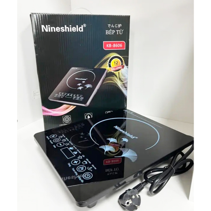 Bếp từ đơn NINESHIELD KB-8605 mặt kính chịu lực siêu bền, Cảm ứng, Công suất 2200W, Tặng kèm nồi lẩu