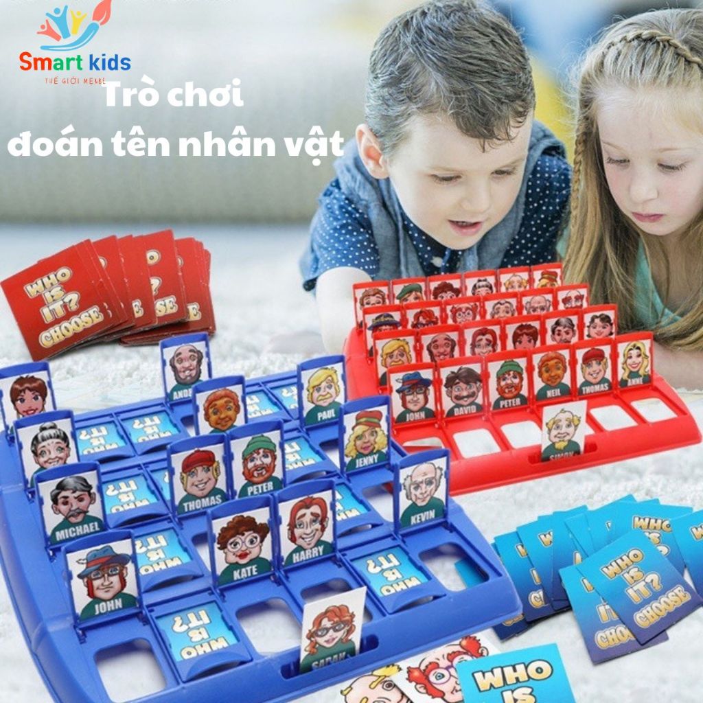 Bộ đồ chơi Who is it board game đối kháng 2 người, bảng đoán nhân vật giúp bé rèn luyện trí nhớ Top 