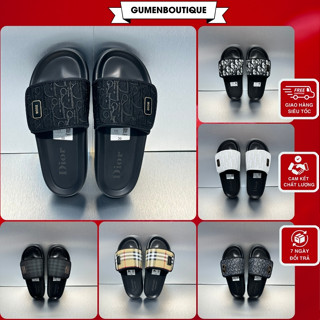 Dép Quai Ngang Nam Gắn Logo Cực Xịn - Dép Lê Nam Dệt Họa Tiết Chữ Cực Đẹp
