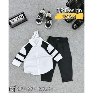 Bộ bé trai,Sét sơ mi trắng mix quần âu dài