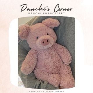 Gấu bông THỎ BÔNG HEO LỢN  JELLY CAT BARNABUS ĐEO YẾM THÊU TÊN CHO BÉ TRAI BÉ GÁI