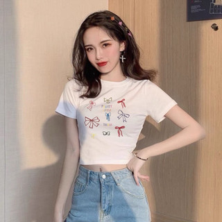 ÁO THUN CROPTOP ON DÀN NƠ SIÊU ĐẸP CR VUONNO