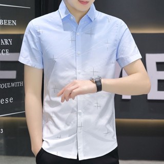 Áo sơ mi nam ngắn tay ❤️ áo sơ mi nam cộc tay phối màu loang sọc xéo sao băng  thời trang Erina