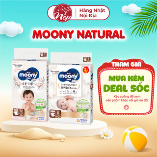 Bỉm/tã dán/quần Moony Natural siêu cao cấp NB62/S58/M46/L36/Xl32 - Hàng chính hãng