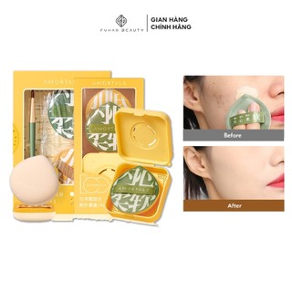 Bộ 2 mút trang điểm  Chính Hãng sử dụng ướt và khô đa năng với cọ và hộp đựng