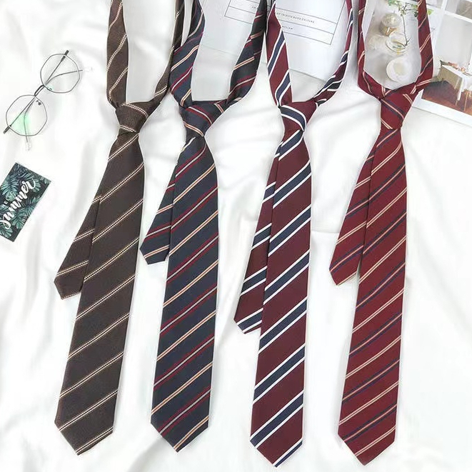 Cà Vạt Nơ Đồng Phục Nhật Bản Kẻ Sọc Đỏ Đô - Cavat Đỏ Kỷ Yếu nam nữ năng động - nữ tính