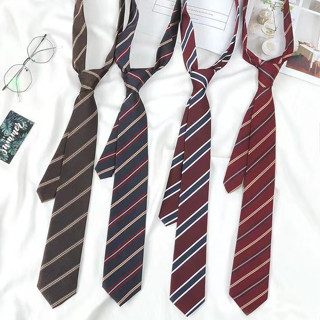 Cà Vạt Nơ Đồng Phục Nhật Bản Kẻ Sọc Đỏ Đô - Cavat Đỏ Kỷ Yếu nam nữ năng động - nữ tính