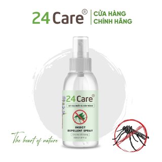 xịt xua đuổi muỗi và côn trùng 24care 50ml/100ml/250ml, an toàn sức khỏe, chiết suất thiên nhiên