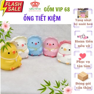 Heo đất cute, ống heo đựng tiền, ống tiết kiệm hình con gà, chất liệu thạch cao dùng đựng tiết kiệm tiền, làm