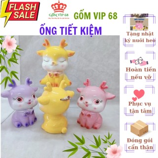 Hươu Chibi, Ống Tiết Kiệm Hươu Sao, Heo Đất Cute, Lợn Thạch Cao Dễ Thương, Dùng Đựng Tiền, Làm Quà Tặng, Decor Nhà Cửa
