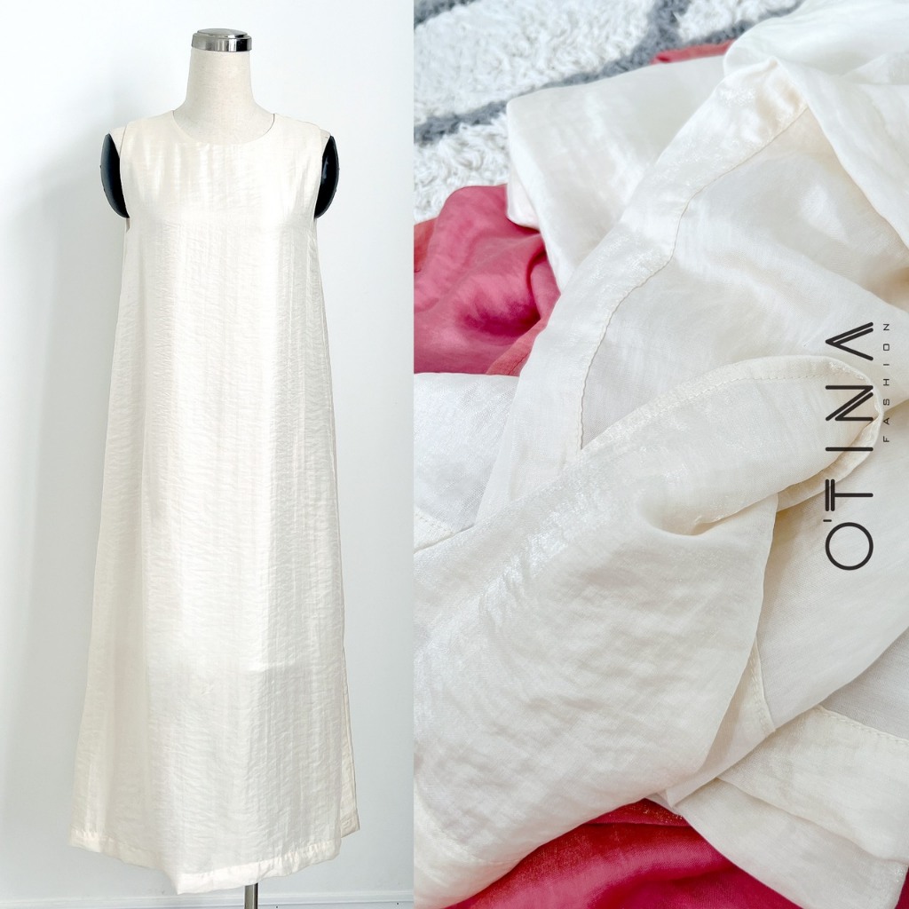 Đầm nữ thiết kế 𝐎𝐓𝐈𝐍𝐀 𝐅𝐀𝐒𝐇𝐈𝐎𝐍 Đầm lụa ánh trắng sang trọng