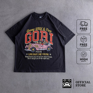 Áo thun nam oldskull gori - form boxy - màu đen - gr666