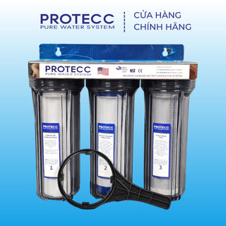 Bộ lọc thô 3 cấp lọc ly trong 10 inch protecc pt109 chính hãng - lọc thô nấu ăn, tiền lọc ion kiềm