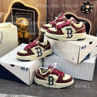 Giày thể thao mlb korea chunky liner basic sd boston red sox wine màu đỏ mận bản da lộn