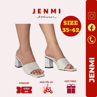 [Mã 𝗔𝗙𝗙𝗥𝗘𝗥𝗘 giảm 30K đơn từ 99K] Dép Cao Gót 7cm Quai Ngang, Guốc Nữ Đế Vuông 7cm Bigsize Trung Niên
