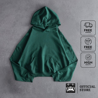 Áo hoodie gori - form boxy - màu xanh cổ vịt chất liệu cao cấp