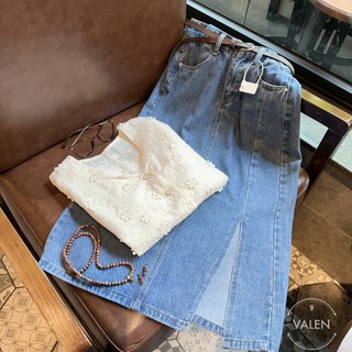 Chân váy kaki xẻ cạnh+belt 1226 (0705)
