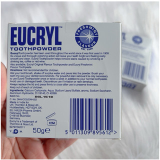 Bột tẩy trắng răng Eucryl Toothpowder 50 gam