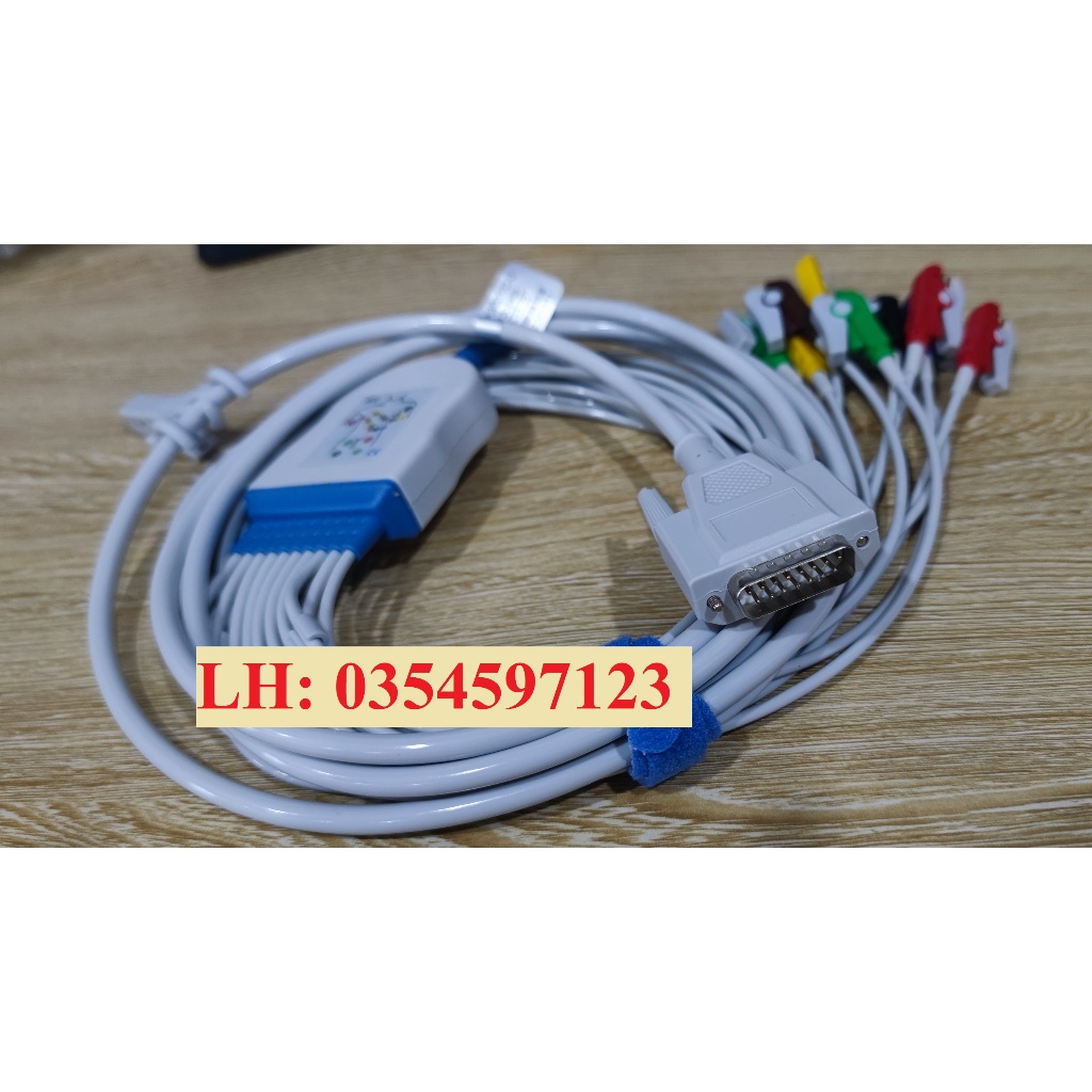Cáp điện tim NIHON KOHDEN ECG 1150, ECG 1250, ECG 1350, ECG-9101/9130/9132/9620 sử dụng điện cực dùn