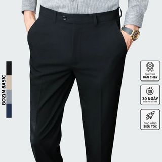 Quần Tây Nam Hàn Quốc GOZIN BASIC Ống Côn Cao Cấp Chất Vải Co Giãn Dày Dặn Form Slimfit Hàn Quốc -JA34
