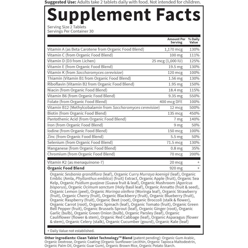 Viên Uống Vitamin Hữu Cơ Tổng Hợp Cho Phụ Nữ Garden of Life Organics Women's Multivitamin 60 viên