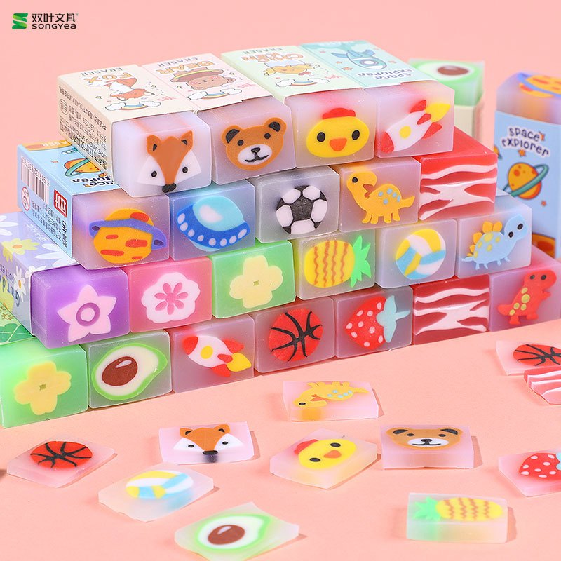 Tẩy bút chì 2B thỏi lớn Pison siêu sạch, gôm tẩy chì có hương thơm ít cặn văn phòng phẩm - 1 cái