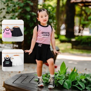 Set váy thun xếp ly kèm áo sport club nexxi