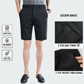 Quần short tây âu GOZIN BASIC âu nam hàng đẹp co giãn nhẹ, không nhăn, không nhàu không phai mâu -JA04