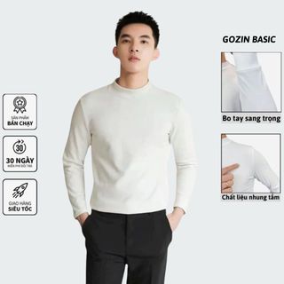 Áo Giữ Nhiệt Nam GOZIN BASIC Dài Tay Cao Cấp thun cao cổ co giãn lót nỉ -JA06