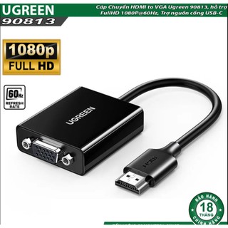 Cáp chuyển HDMI to VGA Ugreen 40253 20694 90813 MM105 (Độ phân giải: FullHD 1920*1080@60Hz)