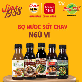 Combo Nước Sốt Chay Ngũ Vị Gồm Sốt Kho Tiêu, Sốt Xào Rau Củ, Sốt Trộn Salad, Sốt Lẩu Chua Cay, Sốt Chao Hùng Phát