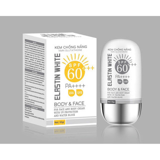  Kem Chống Nắng NMN Glutathione ELASTIN WHITE BODY & FACE SPF 60+++ PA++++  Chống nắng vượt trội giúp mờ nám dưỡng ẩm 