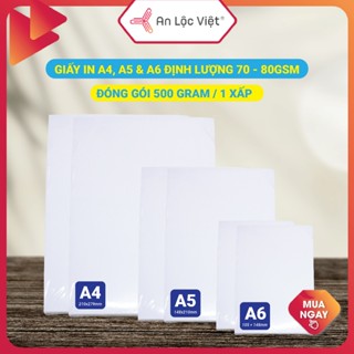 [GIẤY IN ĐỒNG GIÁ - SIÊU TIẾT KIỆM] 1 Xấp = 500 gram Giấy trắng in - photo khổ A4 - A5 - A6, giấy mịn, in đẹp sắc nét