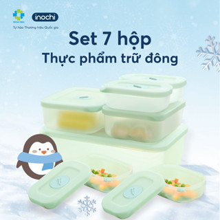 Bộ 7 Hộp Trữ Đông Inochi - 4 Hộp 290ml, 2 Hộp 900ml, 1 Hộp 3600ml - An Toàn, Bảo Quản Tươi Ngon