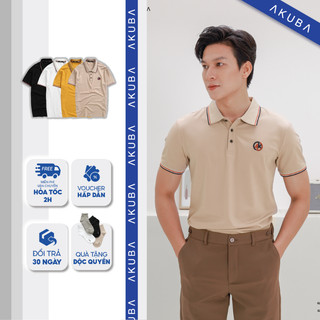  Áo polo nam AKUBA form slimfit, chất vải cotton thoáng mát, mềm mại, thấm hút mồ hôi tốt | 02D0224