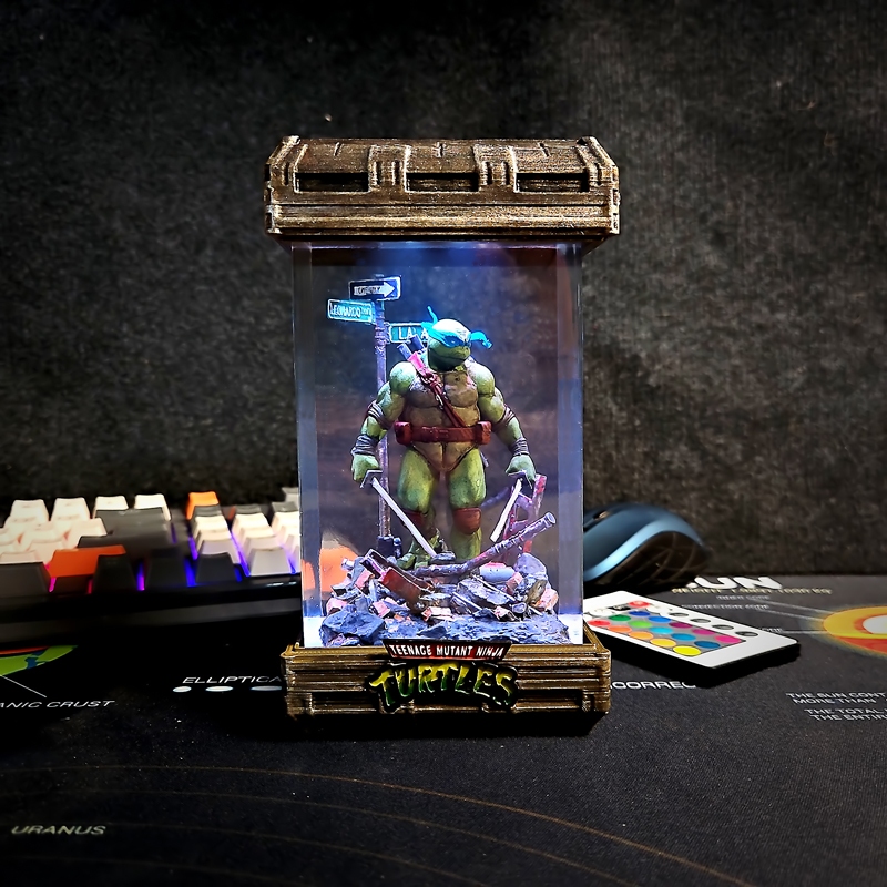 Đèn ngủ NInja rùa, Ninja blue turtle lamp, đèn nressin nhân vật ninja rùa, đèn để bàn custom