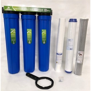 Bộ lọc nước sinh hoạt 3 cấp 20in (3 ly xanh)<< Sản phẩm đã bao gồm lõi và phụ kiện>>