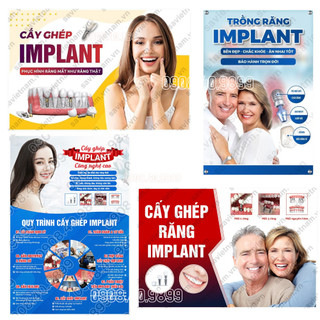 [Decal] Tranh chủ đề "Cắm ghép Implant Nha khoa"