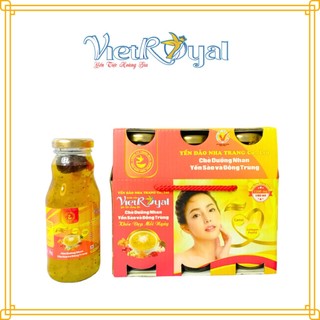 Lốc 6 chai Nước yến Vietroyal chè dưỡng nhan yến sào và đông trùng chai 180ml