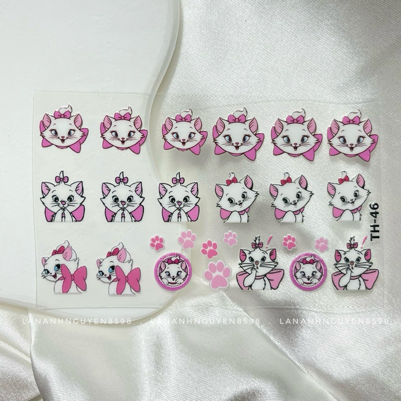 Sticker dán móng 5D Hoạt hình, Hello kitty