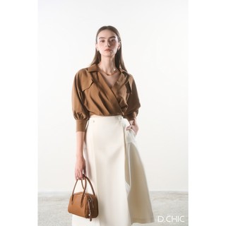 D.chic áo sơ mi croptop xếp ly vạt chéo ms: 1812057