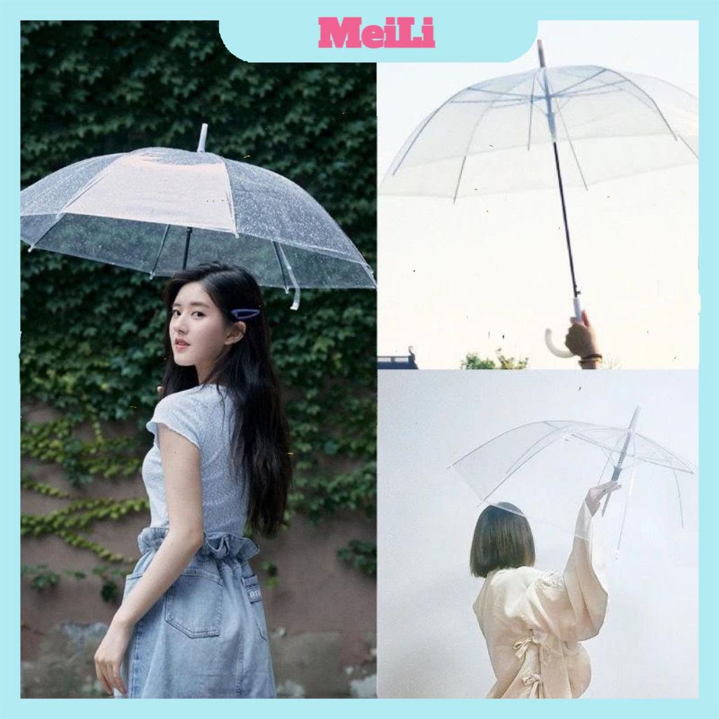 Ô cầm tay trong suốt gấp gọn - Dù trong suốt cao cấp chắn chắn độ bền cao che mưa thời trang tiện lợi.(tuyển sỉ)