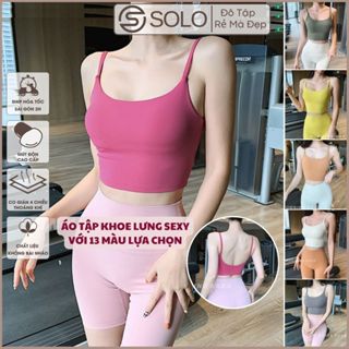 Áo Bra 2 Dây Croptop CÓ MÚT Thể Thao Nữ Tập Gym Pilates Pickleball Thun Mềm Co Giãn Thoáng Mát 3160