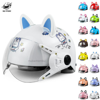 Mũ Bảo Hiểm Nửa Đầu Trẻ Em Có Kính Cho Bé Từ 5-10 Tuổi Size L Lồng Ép Nhiệt Cao Cấp VARO