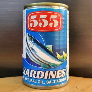 555 - lon 155g - cá mòi ngâm dầu / philippines / sardines in natural oil