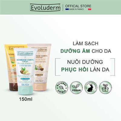 Gel tẩy tế bào chết toàn thân giúp làm sạch, dưỡng ẩm cho da Evoluderm Gommage Corps 150ml