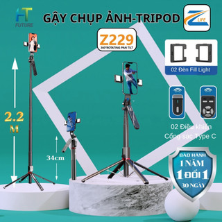 Gậy Chụp Ảnh Selfie 4 Chân ZLIFE Z229 Kéo Dài 2,2 Mét Tripod Cao Cấp Có 2 Điều Khiển Từ Xa 2 Đèn Led