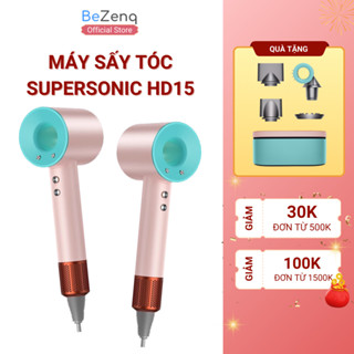 Máy sấy tóc Supersonic HD15, sấy ion tốc độ cao, khô nhanh chăm sóc và bảo vệ tóc gồm 5 phụ kiện đi kèm - HÀNG XÁCH TAY