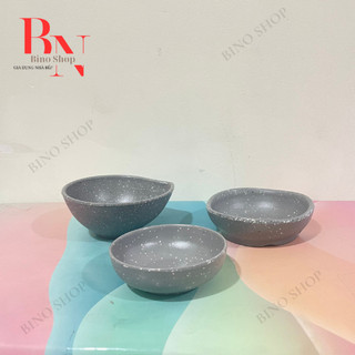 Chén Chấm Tròn Nhựa Melamine Nhám Xám